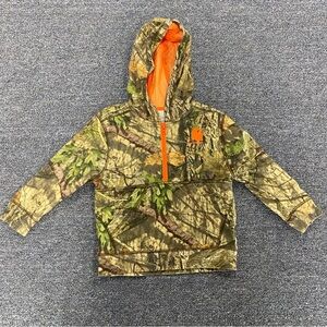 Carhartt Kids Camo Half-Zip Hoodie with Orange Accents